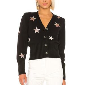 Cinq A Sept Morgan Black Star Knit Cardigan Size XS